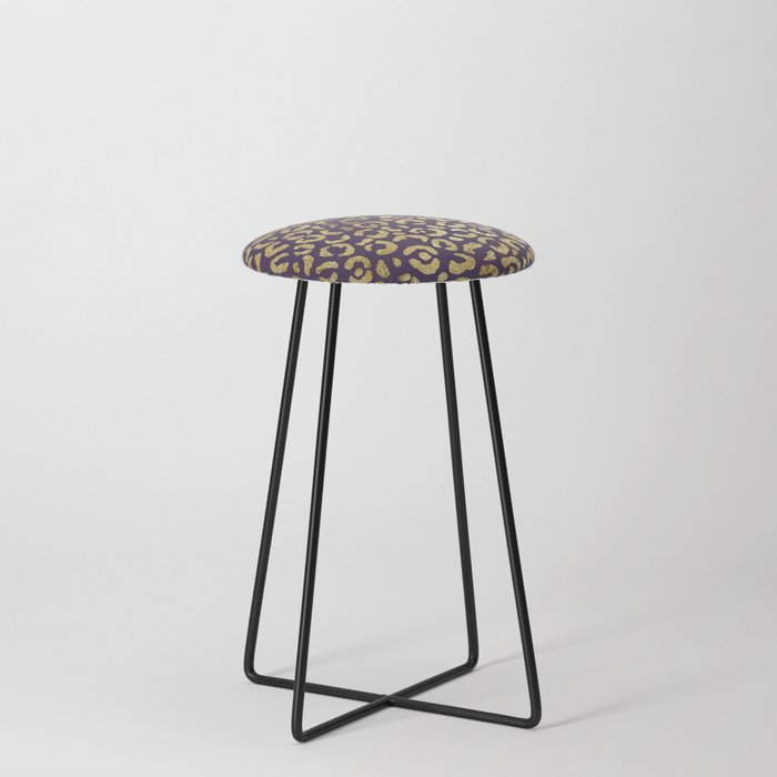 Foil Glam Leopard Print 11 Counter Stool