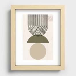 Olive Green Mid Century  Recessed Framed Print