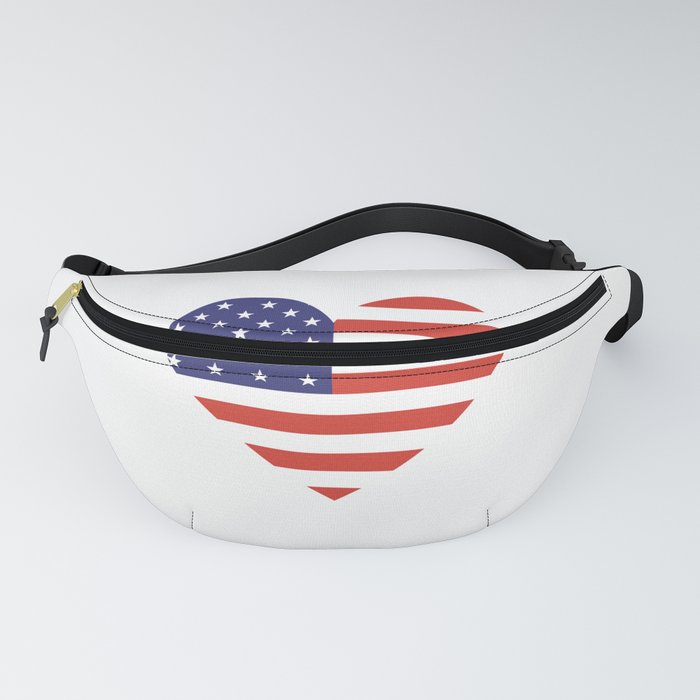 AMERICAN FLAG. Stars and Stripes. HEART. Fanny Pack