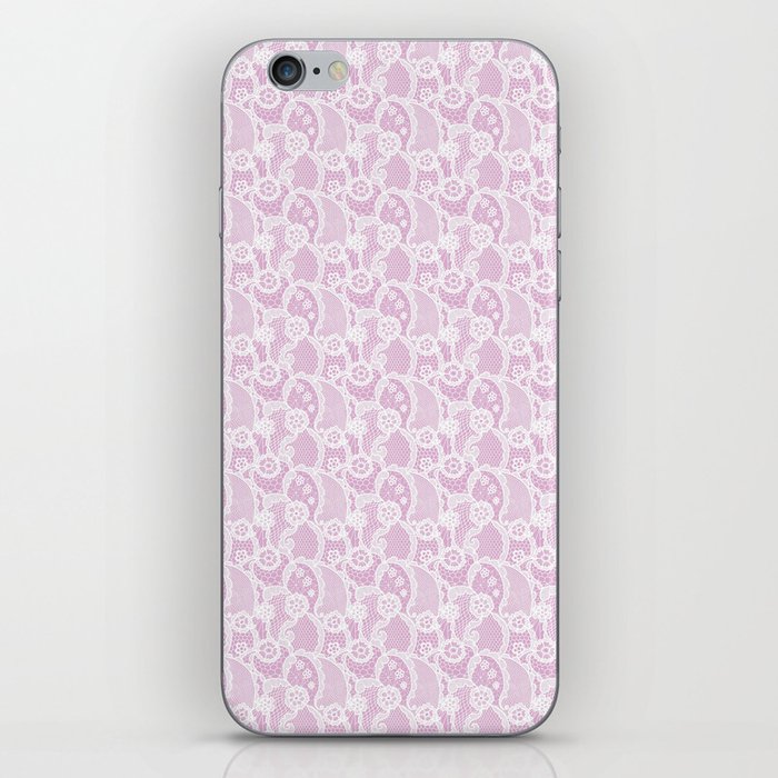 Modern White Purple Lace Collection iPhone Skin