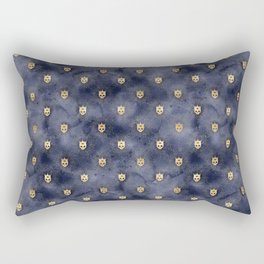 Celestial Skull King Navy Watercolor  Rectangular Pillow