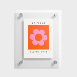 La Fleur | 01 - Retro Floral Print Orange And Pink Aesthetic Preppy Modern Abstract Flower Floating Acrylic Print