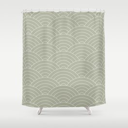 Waves (Linen Sage) Shower Curtain