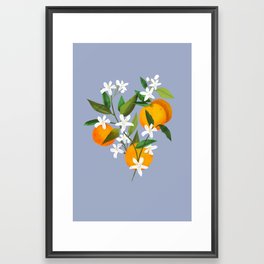 Orange Blossom Floral Framed Art Print