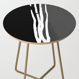 Abstract Line Art Black White Charcoal Gray Grey Side Table
