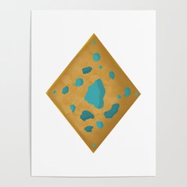 Aqua on wood charm Poster