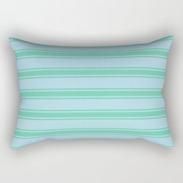 [ Thumbnail: Light Blue & Aquamarine Colored Lines/Stripes Pattern Rectangular Pillow ]