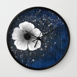 Floating Flower Wall Clock | Floating, Abstractartist, White, Gray, Painting, Abstractpainting, Abstract, Lucentgem, Flower, Digital 