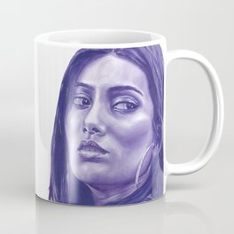 Purple elegant monochrome female portrait. Coffee Mug