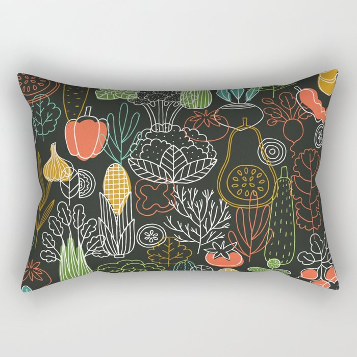 Vegetable Icons Rectangular Pillow