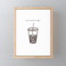Ice Coffee Framed Mini Art Print