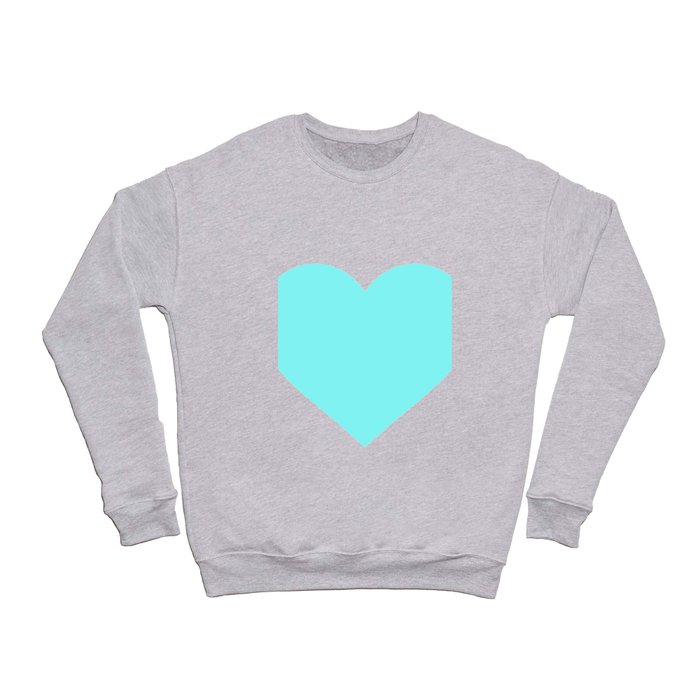 Heart (Aqua & White) Crewneck Sweatshirt