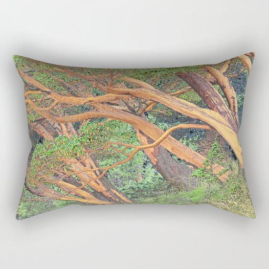 ORCAS ISLAND MADRONA TREES IN A PARALLEL REALITY FOREST Rectangular Pillow