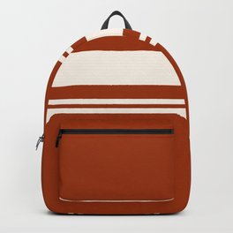 Orange and white retro 60s minimalistic stripes Backpack