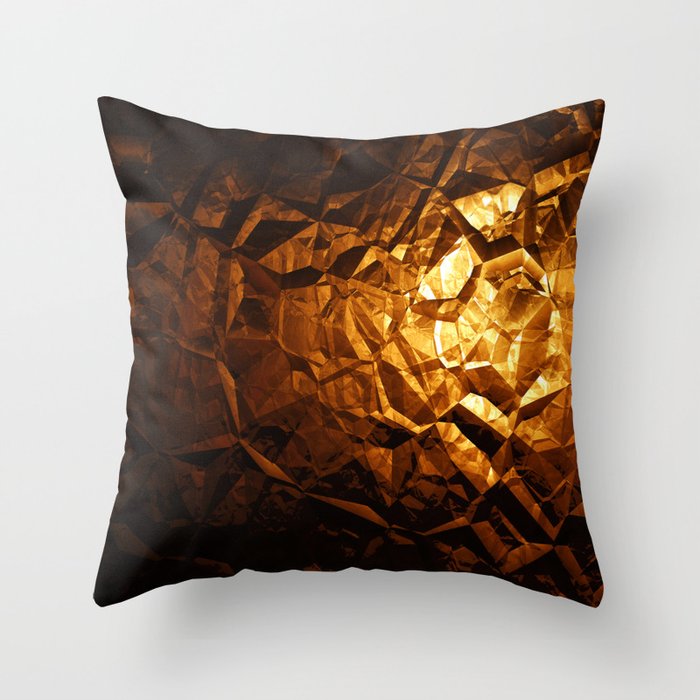 Golden Wrapper Throw Pillow