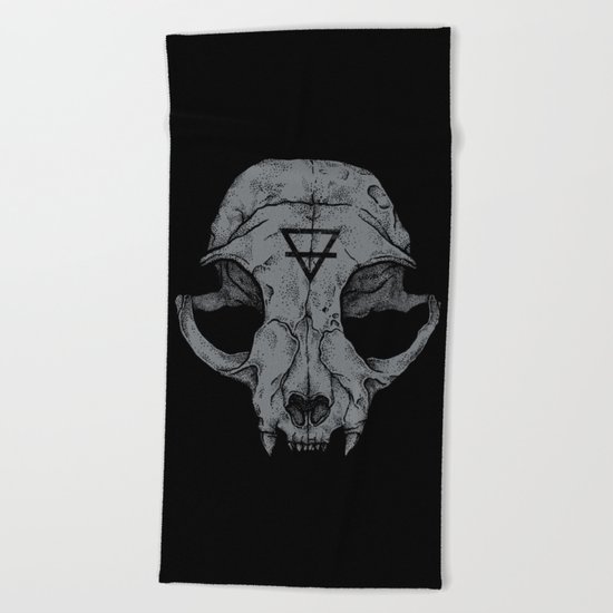 Cat Skull Beach Towel