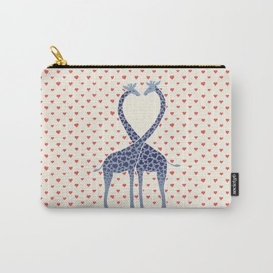 Giraffes in Love - a Valentine's Day illustration Carry-All Pouch