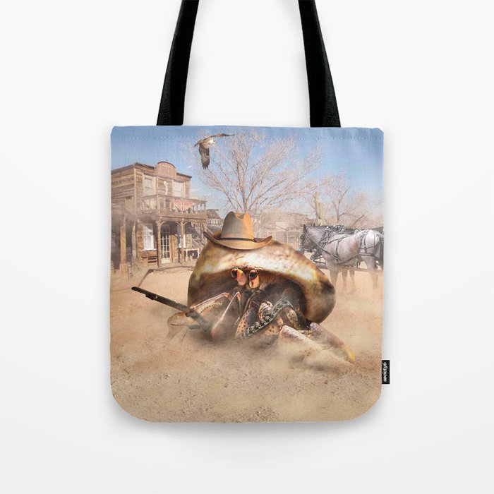 Cowboy Hermit Crab Tote Bag