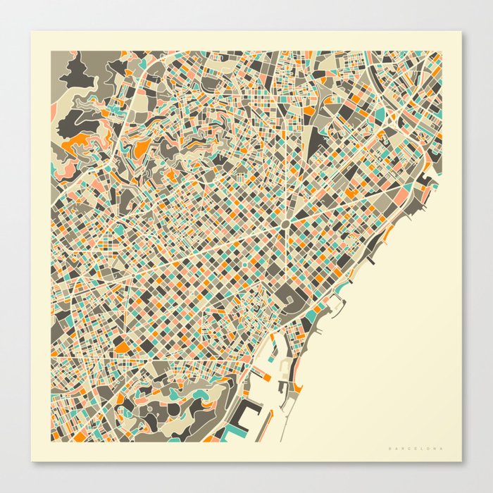 BARCELONA MAP Canvas Print