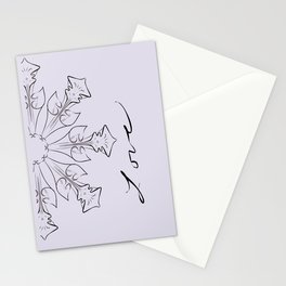 floral flowers text words love Stationery Cards