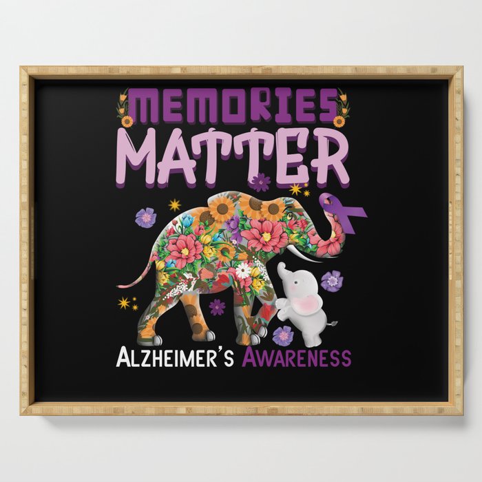 Elephant Memories Alzheimer Alzheimer's Awareness Serving Tray