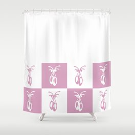 Pirouette Pink and White Ballet Shoes Chess Board Horizontal Split Shower Curtain