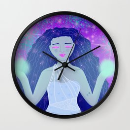 Blue witch Wall Clock