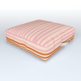 Natural Stripes Modern Minimalist Colour Block Pattern Pink Orange Cream Outdoor Floor Cushion