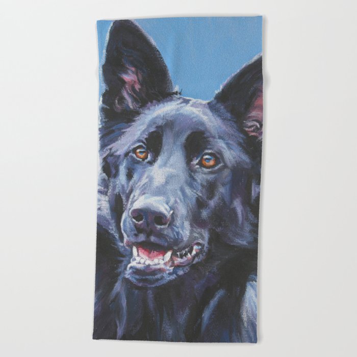 Black German Shepherd Dog Portrait Art From An Original Painting