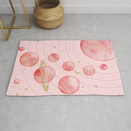 The Pink Solar System Area & Throw Rug