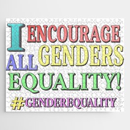  "ALL GENDERS EQUALITY" Cute Expression Design. Buy Now Jigsaw Puzzle