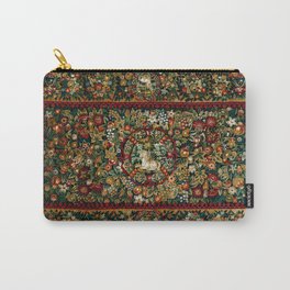 Medieval Unicorn Midnight Floral Garden Carry-All Pouch