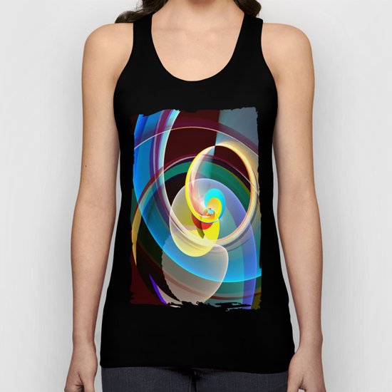 Modern colourful abstract with circles in motion Unisex Tank Top