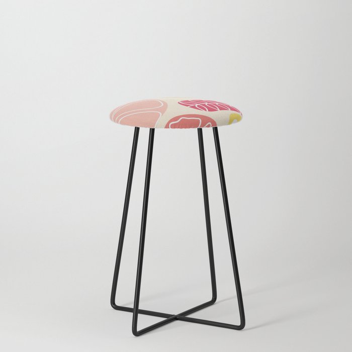 Colorful Floral Abstract Counter Stool