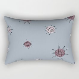 Atomic Age Starburst Planets Heather Blue Purple Rectangular Pillow