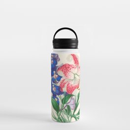  Larkspur and Japan lily by Clarissa Munger Badger, 1866 (benefitting The Nature Conservancy) Water Bottle