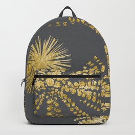 Abstract Ocean Sea Urchins in Gold and Grey Backpack