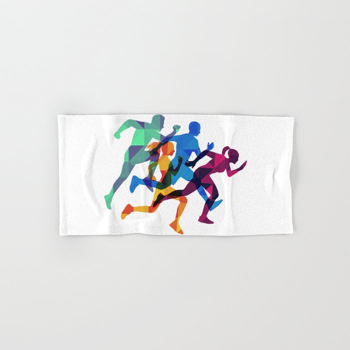 Colored silhouettes runners Hand & Bath Towel