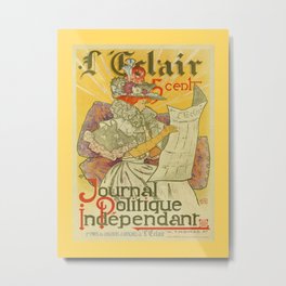  1897 French art nouveau journal advertising Metal Print | History, Findesiecle, Vintage, Aap, Belleepoque, Drawing, Art, Eclair, Newspaper, Aapbelgium 