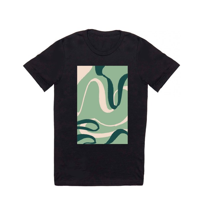 Teal Lines Abstract T Shirt