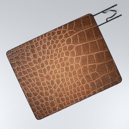 Brown skin leather texture use for background Picnic Blanket