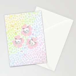 Pink Petal Kittens Stationery Card