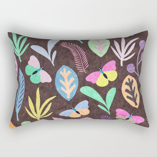 Flower and Butterfly III Rectangular Pillow