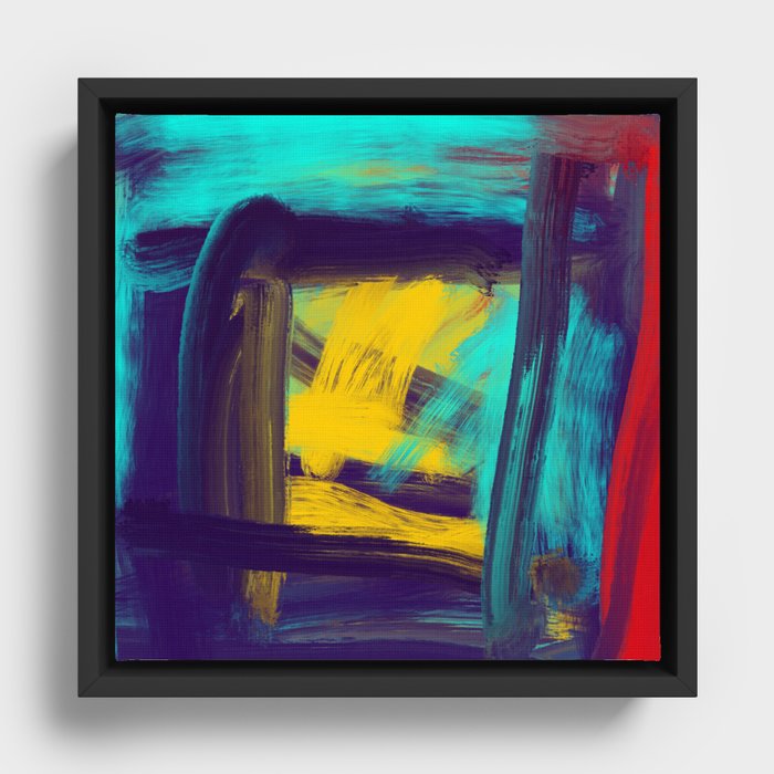 Abstract Painting 169e.  Framed Canvas