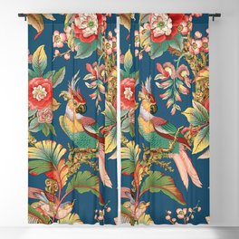 Antique French Chinoiserie in Blue Blackout Curtain