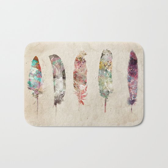 pop art feathers Bath Mat
