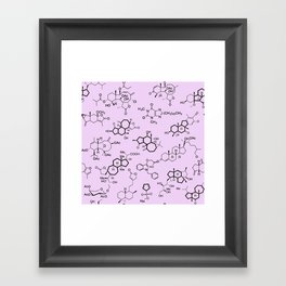 Molecules on Pink Framed Art Print