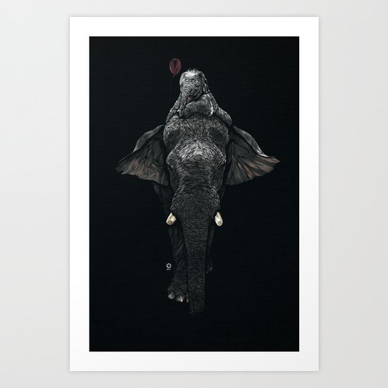Elephant Ride Art Print