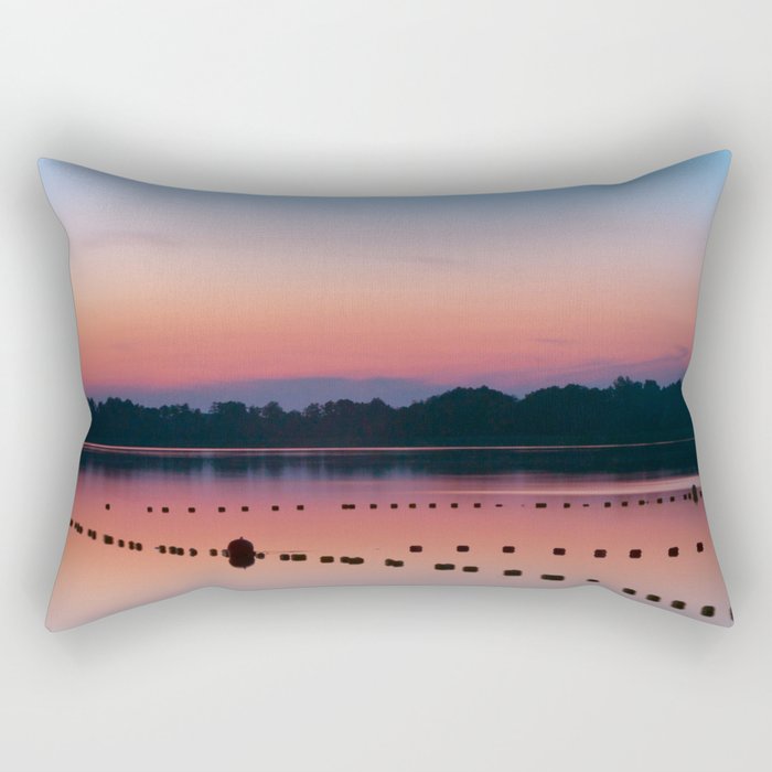Beautiful sunset over the lake #3 Rectangular Pillow
