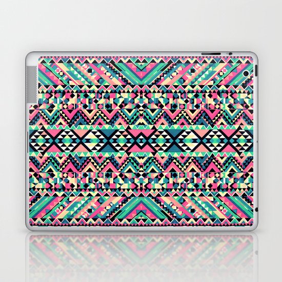 Pink Turquoise Girly Aztec Andes Tribal Pattern Laptop & iPad Skin